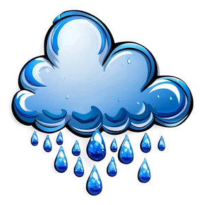 Cartoon Cloud With Raindrops Png Mny PNG image