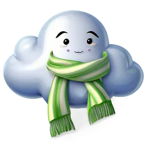 Cartoon Cloud With Scarf PNG 05252024