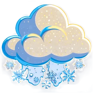 Cartoon Cloud With Snow Png 05252024 PNG image