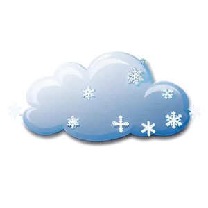 Cartoon Cloud With Snowflakes PNG 88