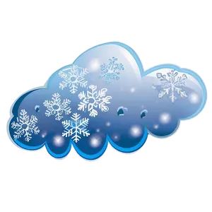 Cartoon Cloud With Snowflakes PNG Yqw