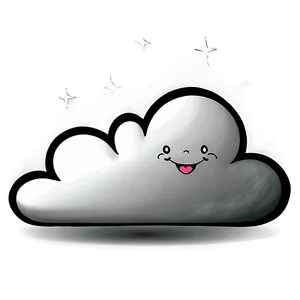 Cartoon Cloud With Stars Png 05252024 PNG image