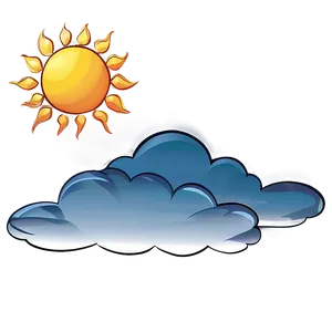 Cartoon Cloud With Sun PNG Axm54 PNG