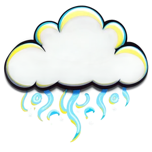 Cartoon Cloud With Swirls PNG 56