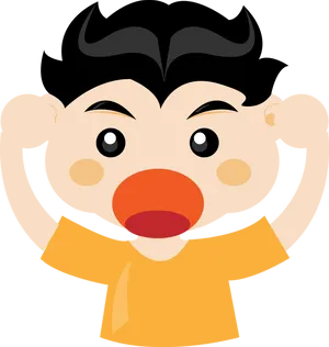 Cartoon Clown Screaming Expression PNG image