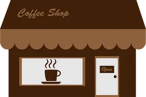 Cartoon Coffee Shop Facade PNG image