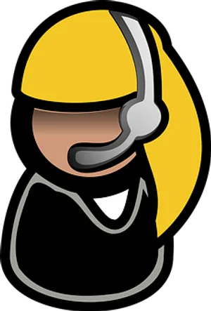 Cartoon Construction Worker Headset