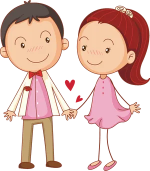 Cartoon Couple In Love PNG image