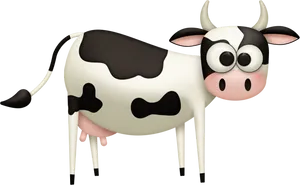 Cartoon Cow Black Background PNG image
