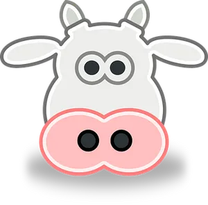 Cartoon Cow Face Graphic PNG image