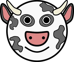 Cartoon Cow Face Graphic PNG image