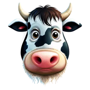 Cartoon Cow Face Png 06212024 PNG image