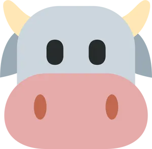 Cartoon Cow Head Icon