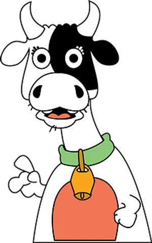 Cartoon Cowwith Bell PNG image