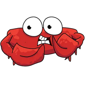 Cartoon Crab Character PNG image