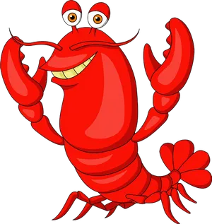 Cartoon Crayfish Smiling PNG image