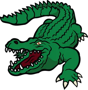 Cartoon Crocodile Illustration PNG