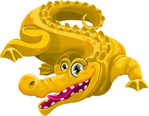 Cartoon Crocodile Smiling.png PNG image