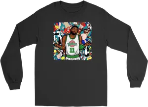 Cartoon Crossover Basketball Sweatshirt PNG image
