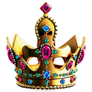 Cartoon Crown With Gemstones PNG Rmh