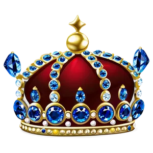 Cartoon Crown With Gemstones PNG Rrn57 PNG