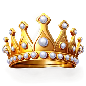 Cartoon Crown With Pearls PNG 87