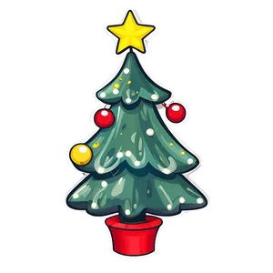 Cartoon Cute Christmas Tree PNG 06252024