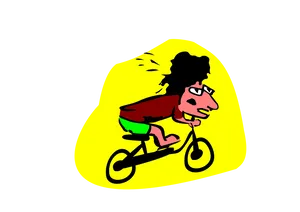 Cartoon Cyclist Speeding Through Night PNG image