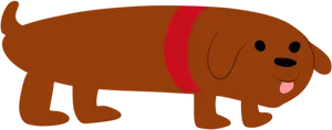 Cartoon Dachshundin Harness PNG image