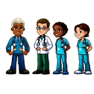 Cartoon Doctor And Medical Team PNG 06262024 PNG