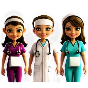 Cartoon Doctor And Nurse Team Png 06212024 PNG image