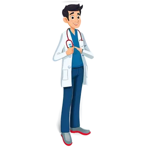 Cartoon Doctor Doing Checkup Png 06262024 PNG image