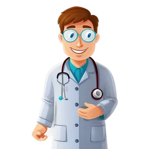 Cartoon Doctor Doing Checkup PNG Tcm82