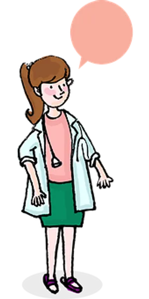 Cartoon Doctor Girlwith Speech Bubble