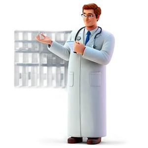 Cartoon Doctor In Lab Coat Png 06262024 PNG image