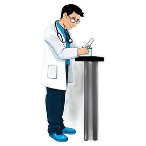 Cartoon Doctor In Lab Coat PNG Djf