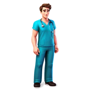 Cartoon Doctor In Scrubs PNG 72