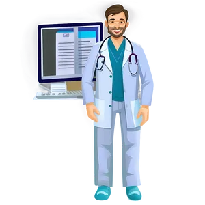 Cartoon Doctor Providing Care PNG Utu PNG