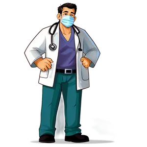 Cartoon Doctor With Ambulance PNG 06262024 PNG