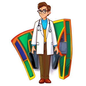 Cartoon Doctor With Glasses Png Fwm80 PNG image