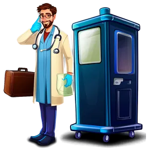 Cartoon Doctor With Medical Bag PNG Jjy91