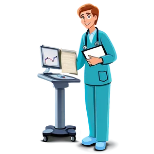 Cartoon Doctor With Medical Records PNG 06262024 PNG