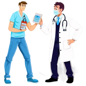Cartoon Doctor With Medicine PNG Uov PNG