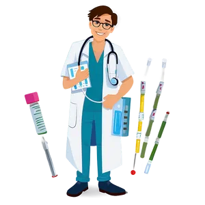Cartoon Doctor With Medicine PNG Xef