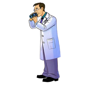 Cartoon Doctor With Microscope PNG 80 PNG
