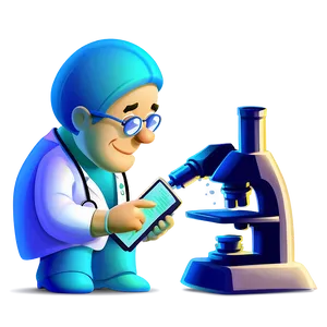 Cartoon Doctor With Microscope PNG Qfx36 PNG