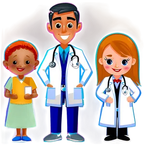 Cartoon Doctor With Patients Png 06262024 PNG image