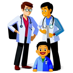 Cartoon Doctor With Patients Png Xsj PNG image