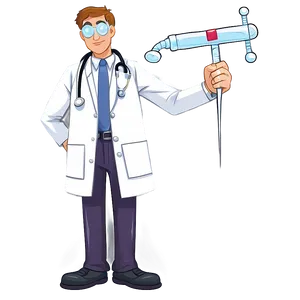 Cartoon Doctor With Syringe PNG 75