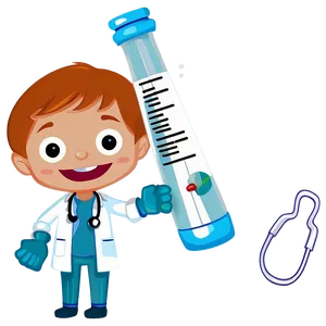 Cartoon Doctor With Syringe PNG 81